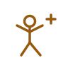 Ícone de uma figura em posição de meditação junto a uma estrela.