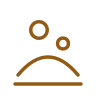 Ícone de uma figura em posição de meditação junto a um círculo mais pequeno.